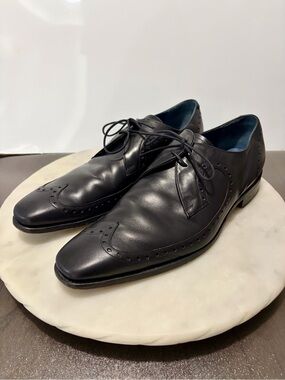 Barker Black Calf Leather Woody Derby Brogue Shoes UK 11 F US 12 EU 45